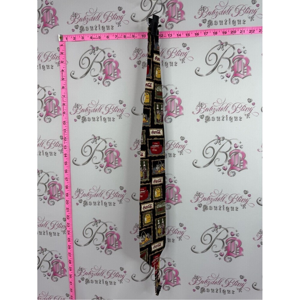 Coca-Cola Black Tie with Red, Yellow and Cream Bottle Labels